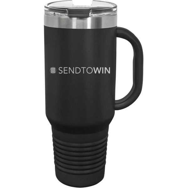   - Premium 40oz Travel Mug with Snap Lid & Straw Thumbnail