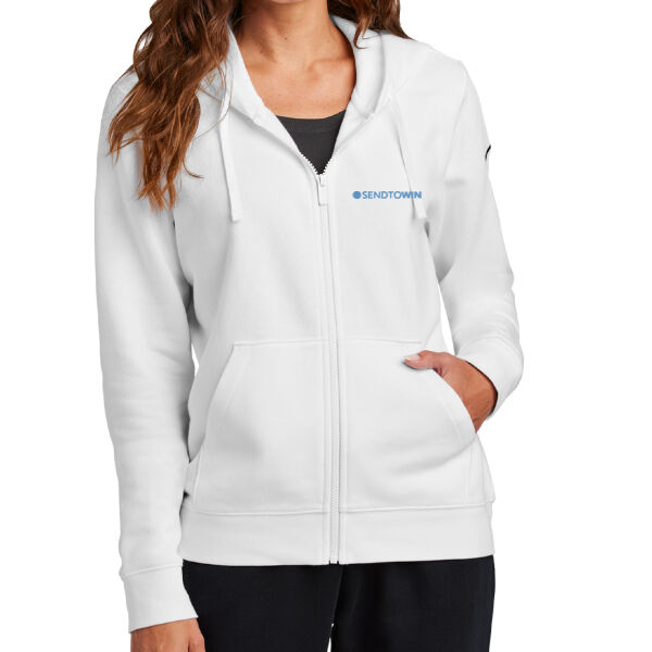   - Women's Club Fleece Sleeve Swoosh Full Zip Hoodie Thumbnail